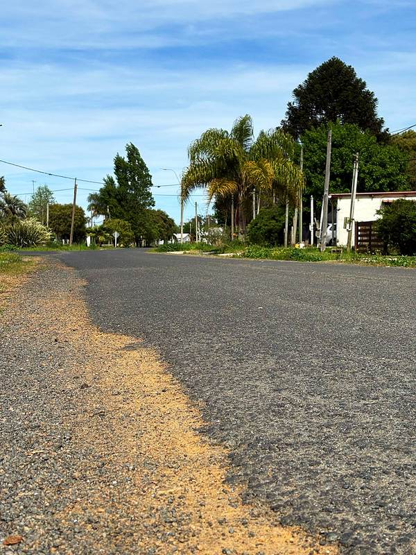 Calle con tratamiento bituminoso y banquinas